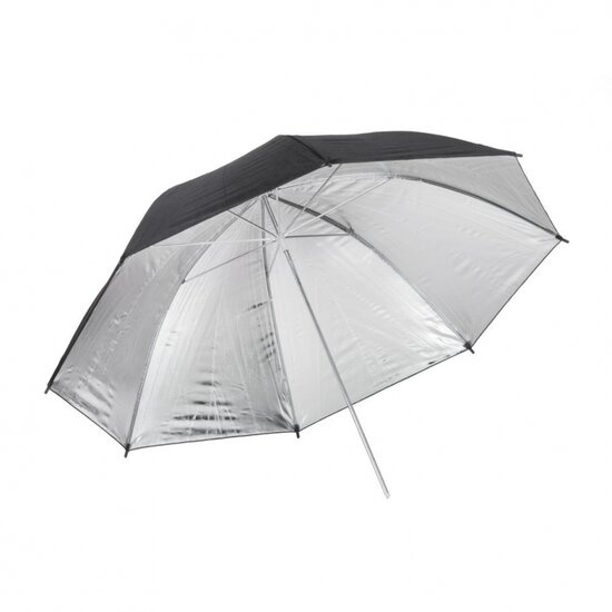 120 cm Flitsparaplu - Zwart/Zilver