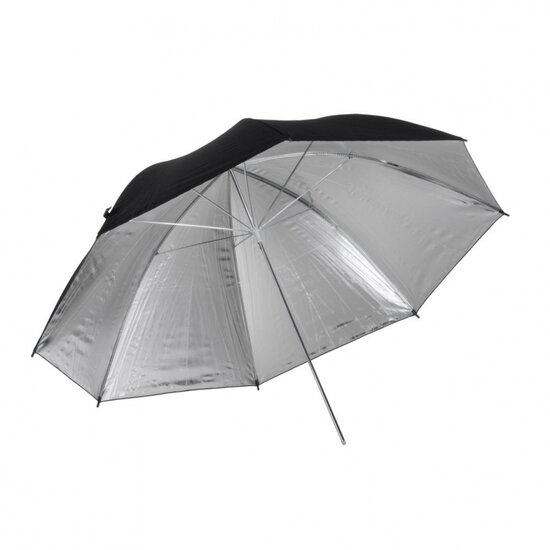 91 cm Flitsparaplu - Zwart/Zilver