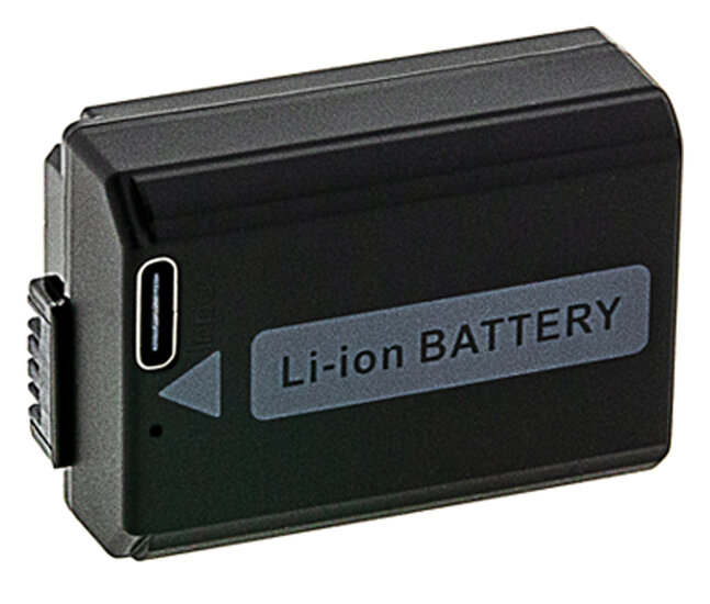 Accu (met USB-C aansluiting) voor de Sony ZV-E10 - Batterij type: NP-FW50 / NPFW50 - 1030 mAh