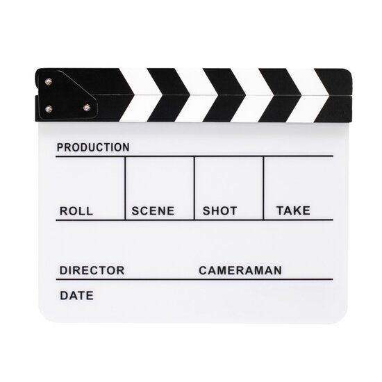 Director Clapper Board / Filmklapper - Whiteboard: Wit - Klapper: Zwart/Wit - type: DC-02