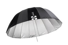 130 cm Diep Parabolische Flitsparaplu - Zwart/Zilver - Type: DeepSpace130