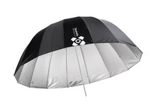 165 cm Diep Parabolische Flitsparaplu - Zwart/Zilver - Type: DeepSpace165
