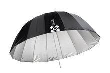 105 cm Diep Parabolische Flitsparaplu - Zwart/Zilver - Type: DeepSpace105