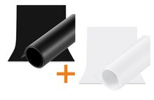 Set van Witte en Zwarte PVC Achtergrond / Backdrop - 100cm x 140cm - Wit &amp; Zwart