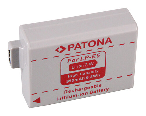 Accu voor de Canon EOS 500D - Batterij type: LP-E5 / LPE5 - 850mAh
