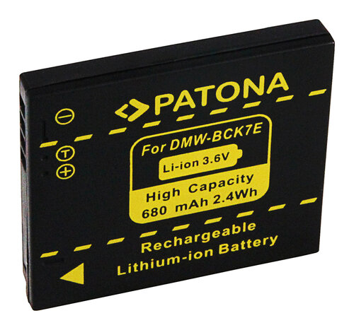 Accu voor de Panasonic Lumix DMC-S2 - Batterij type: DMW-BCK7E / BCK7E / BCK7 - 680 mAh