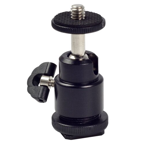 Mini Balhoofd / Statiefkop met Hotshoe aansluiting - Type BH-02