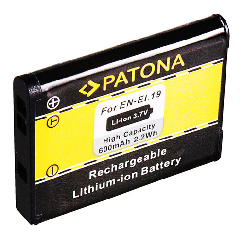 Accu voor de Nikon Coolpix S100 - Batterij type: EN-EL19 / ENEL19 - 600mAh