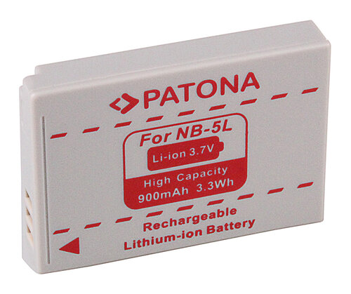 Accu voor de Canon Digital IXUS 950 IS - Batterij type: NB-5L / NB5L - 900 mAh