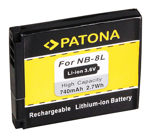 Accu voor de Canon PowerShot A3150 IS - Batterij type: NB-8L / NB8L - 740 mAh