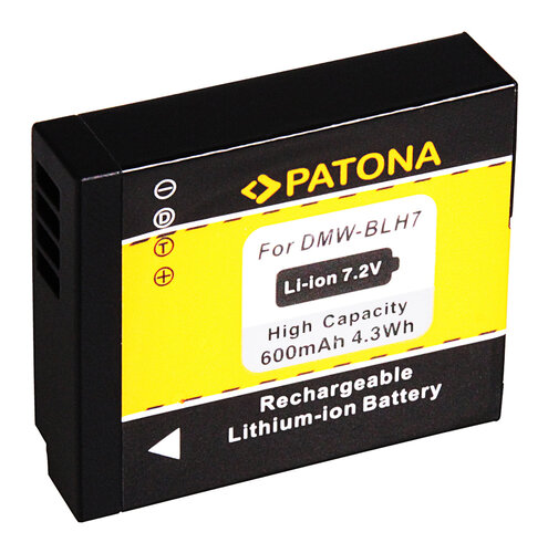 Accu voor de Panasonic Lumix DMC-GX7 - Batterij type: DMW-BLH7E / BLH7 - 600 mAh