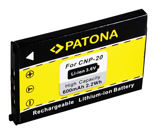 Accu voor de Casio Exilim EX-S1 - Batterij type: NP-20, CNP-20 - 600 mAh