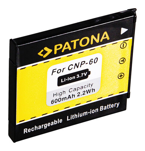Accu voor de Casio Exilim EX-FS10 - Batterij type:  NP-60 / CNP-60 Accu - 600 mAh