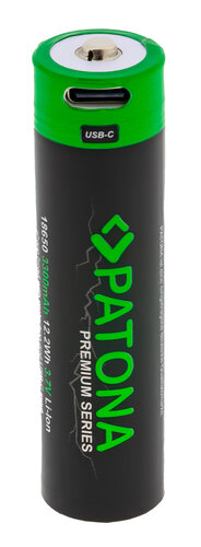 Accu / Batterij type: 18650 (Button Top) met USB-C aansluiting - Li-ion - 3300 mAh