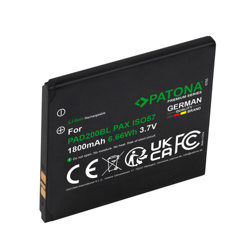Accu / Batterij voor de PAX D200 / D200T - Type: PAD200BL - 1800 mAh
