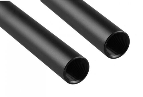 Aluminium Rod 25cm – Set van 2 stuks – Zwart – Ø15mm – M12 Inwendige Schroefdraad