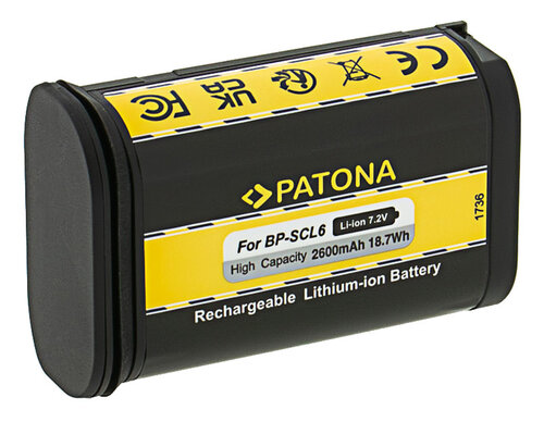 Accu voor de Leica SL3-P - Batterij type: BP-SCL6 - 2600 mAh